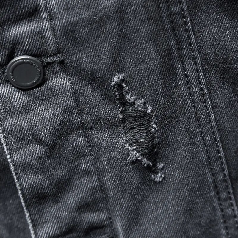 Pamušalas Storesnis Žieminis juodas džinsinis striukė su gobtuvu Viršutinis drabužis šiltas vyriškas pamušalas plius medvilnė Stora kaubojiška striukė Paltas Didelis dydis 5XL