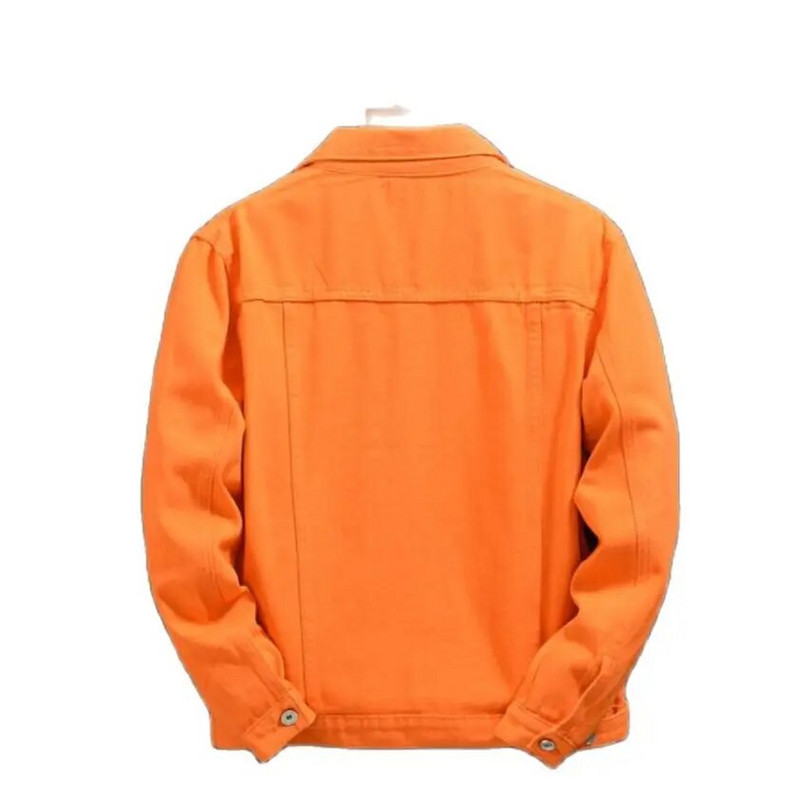 Populārākā džinsa jaka Vīriešu sieviešu apģērbi 2023. gada rudens modes kovboju mētelis, purpursarkana oranža brīva džinsa jaka Vīriešu džinsa jaka