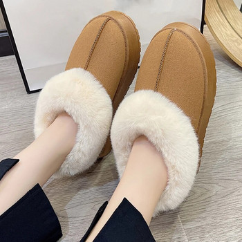 Зимни ботуши от изкуствена кожа Rimocy за жени 2023 Неплъзгащи се плюшени ботуши за сняг Дамски дебело дъно Топли памучни обувки Платформа Botas Mujer