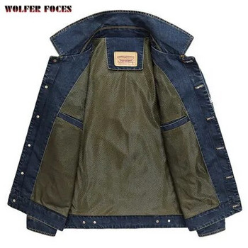 Bigsize Bomber Denim Jackets Есенно луксозно модерно палто Външно военно тактическо яке Ежедневни персонализирани жилетки Якета Палто