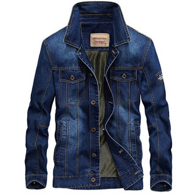 Didelio dydžio džinsinės striukės „Bomber“ Rudeninis prabangus madingas paltas Karinė taktinė striukė Laisvalaikio individualizuotos kardiganinės striukės paltas