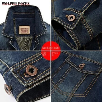 Didelio dydžio džinsinės striukės „Bomber“ Rudeninis prabangus madingas paltas Karinė taktinė striukė Laisvalaikio individualizuotos kardiganinės striukės paltas