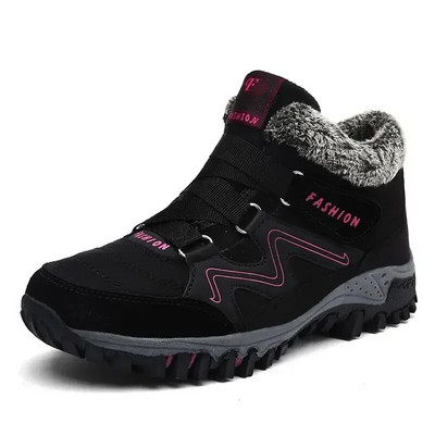 Žieminiai moteriški sniego batai Odiniai moteriški šilti stori pliušiniai sniego batai vandeniui atsparūs moteriški zomšiniai batai, neslystantys moteriški batai