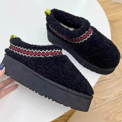 2024. aasta uued naiste karusnahast sussid ja poolsaapad platvormkingad Lühikesed pehmed mugavad puuvillased kingad Disainerbränd Winter Snow Botas