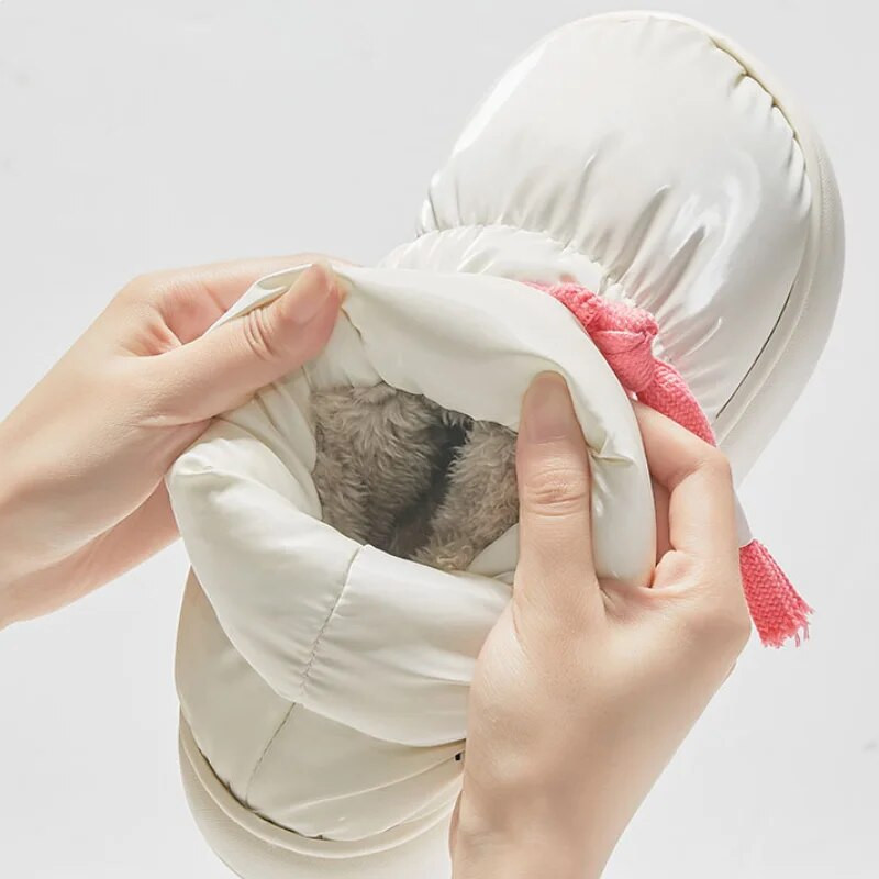 Mugavad pehme tallaga talvesaapad naiste veekindlad paksud plüüsist lumesaapad naistele vabaaja soojas hoidvad puuvillased polsterdatud kingad naistele