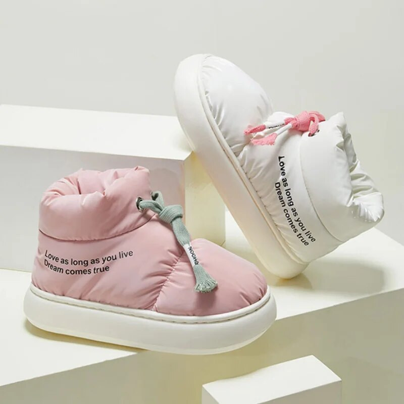 Mugavad pehme tallaga talvesaapad naiste veekindlad paksud plüüsist lumesaapad naistele vabaaja soojas hoidvad puuvillased polsterdatud kingad naistele