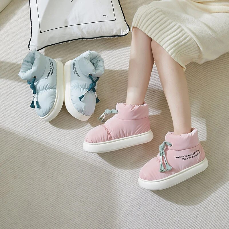 Mugavad pehme tallaga talvesaapad naiste veekindlad paksud plüüsist lumesaapad naistele vabaaja soojas hoidvad puuvillased polsterdatud kingad naistele