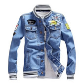 Meeste Teksajakid Luksuslik Stand Kaelus Tikand Denim Mootorratta jope Sinine Mantel 5XL Meeste Naiste Välisrõivad Bomber Jean jakid