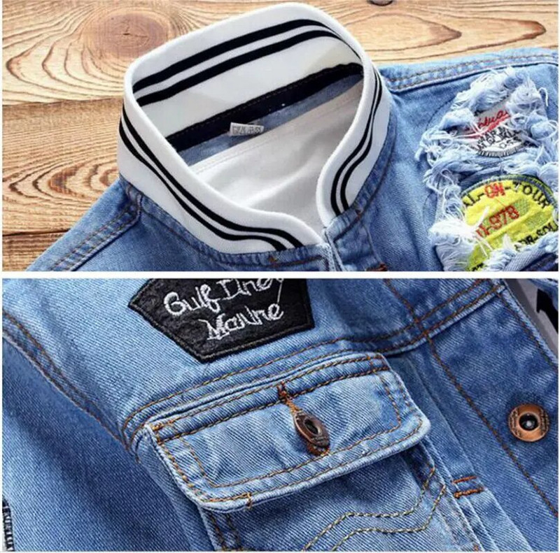 Meeste Teksajakid Luksuslik Stand Kaelus Tikand Denim Mootorratta jope Sinine Mantel 5XL Meeste Naiste Välisrõivad Bomber Jean jakid