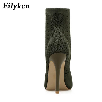 Eilyken New Style Peep Toe μποτάκια Stretch Γυναικείες ύφασμα αναπνέουσες μποτάκια Σέξι Dance Pole Γυναικεία παπούτσια Pumps