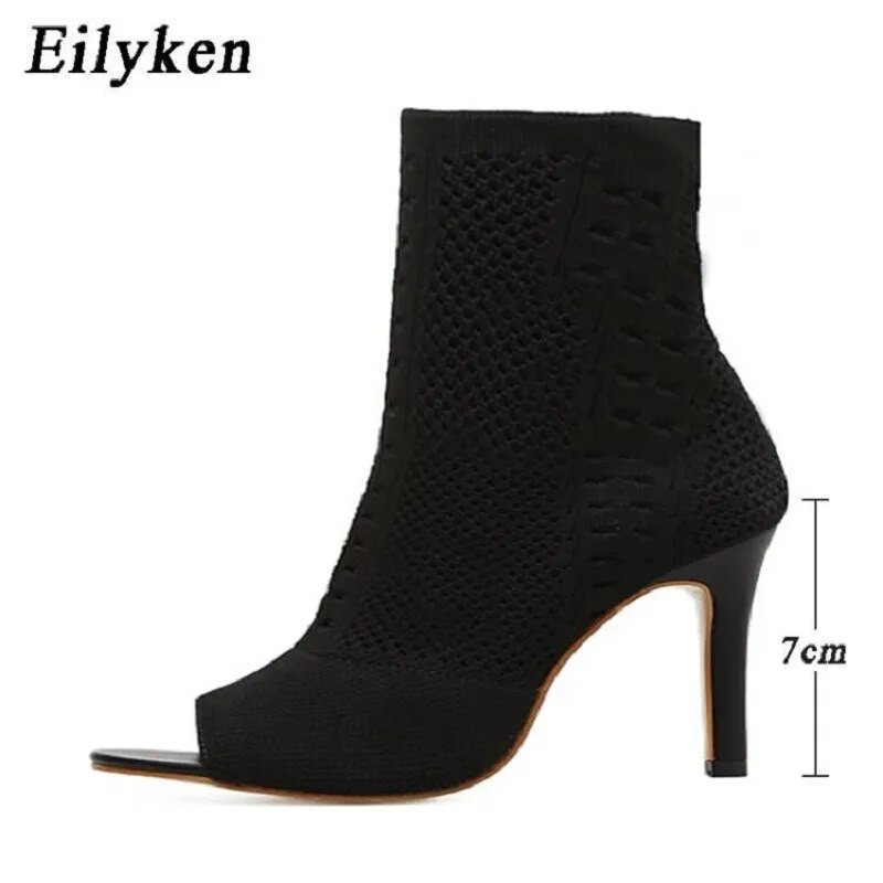 Eilyken New Style Peep Toe Poolsaapad Stretch Naiste Kangast Hingavad papud Seksikad Dance Pole Naiste Pumps Kingad
