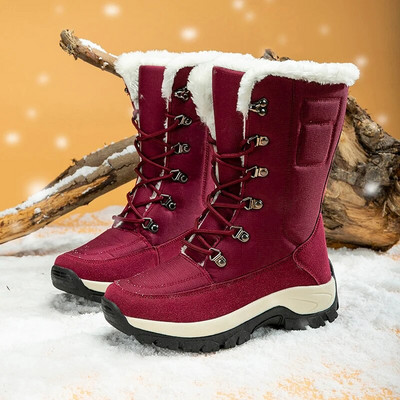 Moipheng naiste talvesaapad veekindlad talvised sääre keskosa lumesaapad Naiste platvormkingad paksu karvaga Botas Mujer võitlussaapad