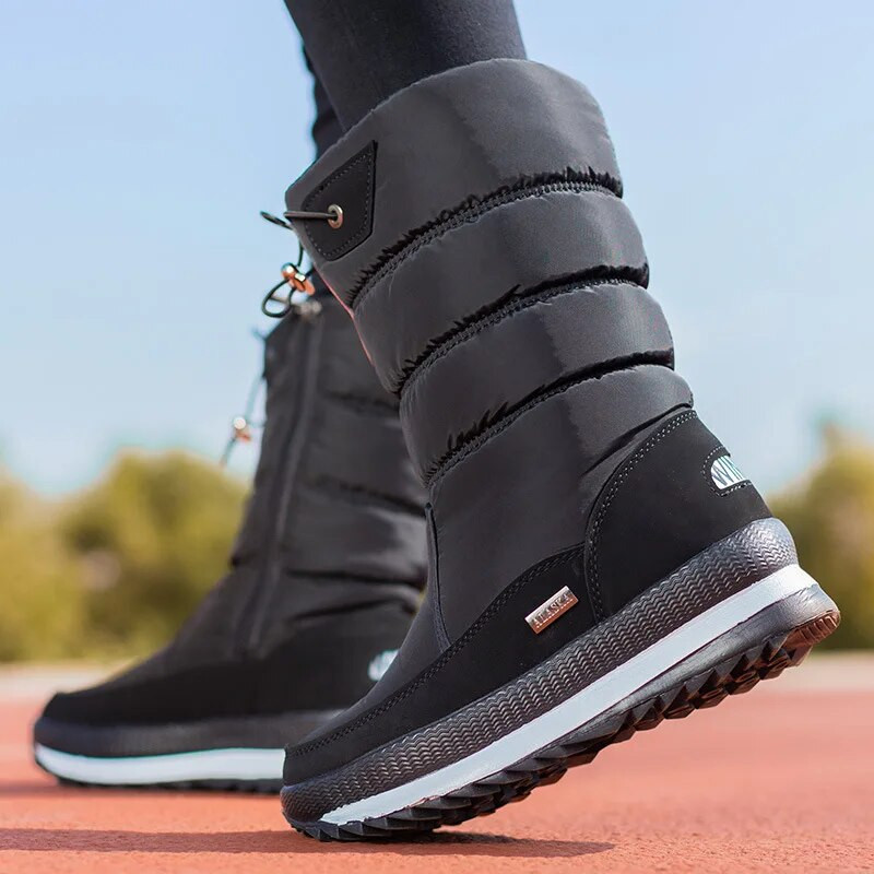 Sniego batai, atsparūs vandeniui, platforma, žieminiai batai, neslystantys, išlaiko šilumą vilna iki blauzdos vidurio Botas Mujer 2023 m. balti moteriški batai