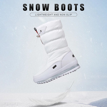 Дамски ботуши за сняг 2023 Зимни дамски обувки Нехлъзгащи се водоустойчиви обувки Дамски ботуши за жени Зимни обувки Топли женски ботуши
