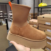 Cipele za žene 2023. Nove plišane zadebljane zimske ženske kratke čizme s bačvama Debeli potplat Neklizajuće ženske čizme za snijeg Zapatos De Mujer