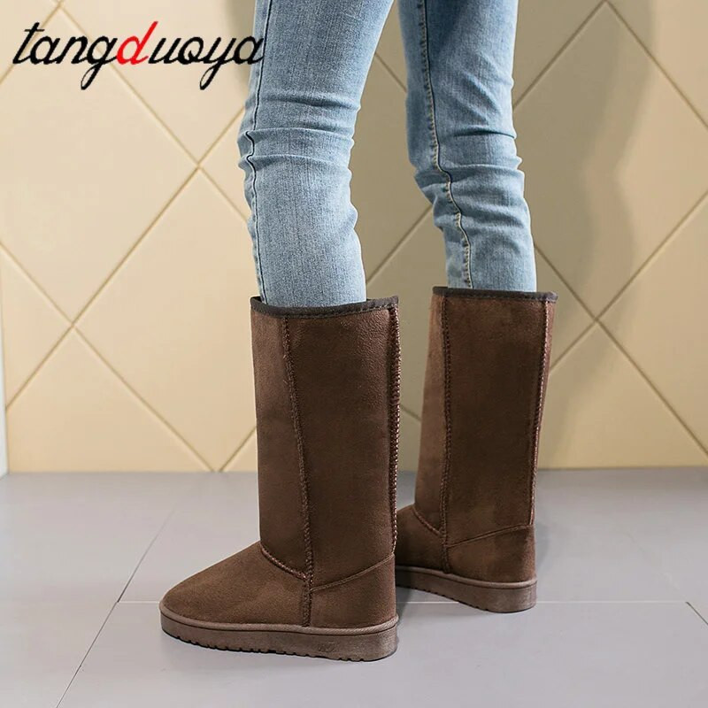 Γυναικείες μπότες ευρωπαϊκής και αμερικανικής μόδας Χειμερινές μπότες χιονιού Γυναικείες ψηλές μπότες 2023 Ψηλές γυναικείες μπότες Μέγεθος 41 Botas Mujer