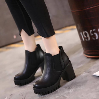 Νέο σε γυναικείες μπότες Άνετα και κομψά  Hot Fur Shoes Woman Winter 2023 Chelsea Autumn Black Fashion Booties