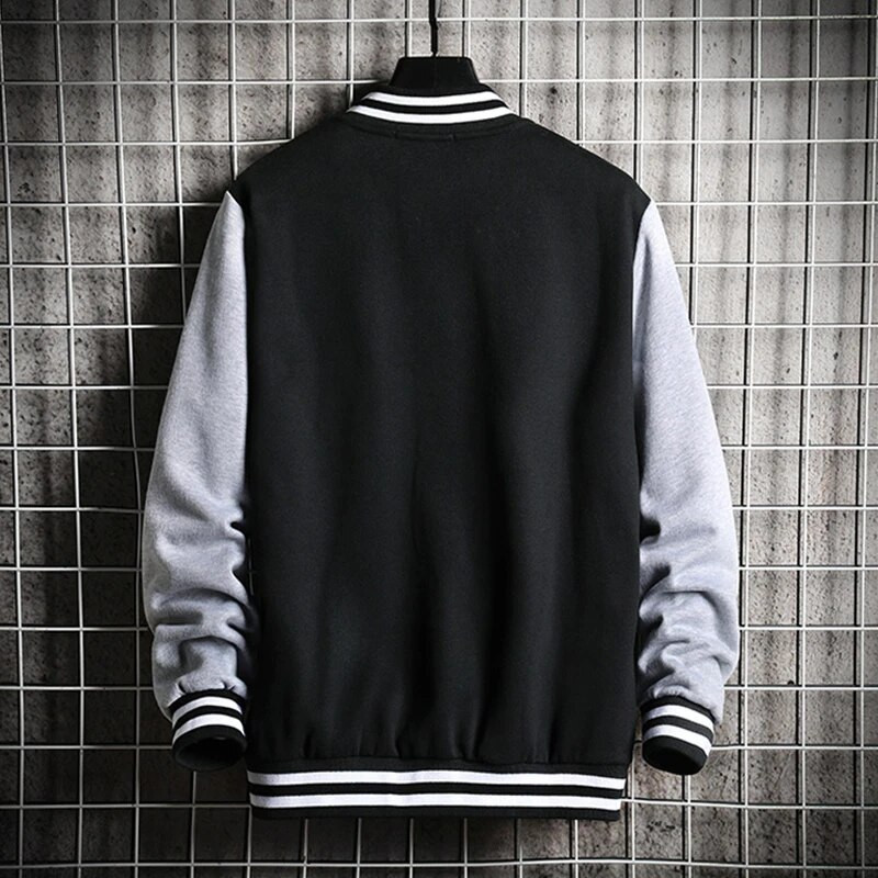 Supzoom New Arrival Letter Rib Varrukas Puuvillane Moe Logo Üherealine vabaaja Bomber Pesapallijakk Lahtine kardigan mantel