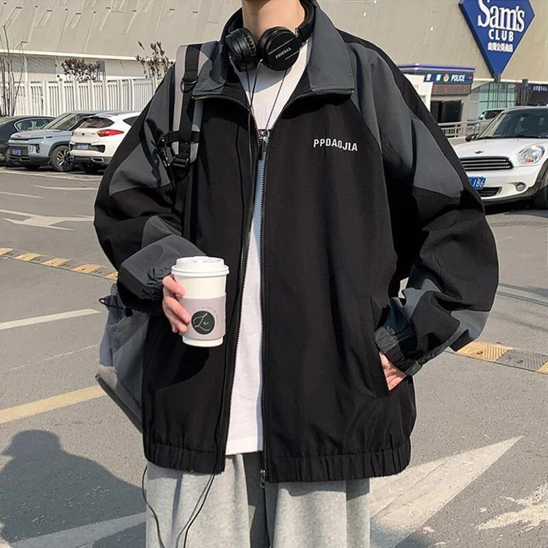 Meeste jakk Õhuke tikandiga pesapallimantel, 2023. aasta kevad-sügis, meeste vabaaja tänavarõivad, mood õues olevad välirõivad, lahtised meesterõivad