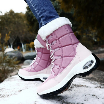 Νέες χειμερινές γυναικείες μπότες Υψηλής ποιότητας ζεστές μπότες για χιόνι με κορδόνια Άνετα μποτάκια αστραγάλου εξωτερικού χώρου Αδιάβροχα μποτάκια πεζοπορίας Μέγεθος 36-42