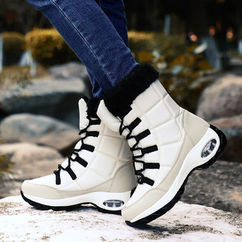 Νέες χειμερινές γυναικείες μπότες Υψηλής ποιότητας ζεστές μπότες για χιόνι με κορδόνια Άνετα μποτάκια αστραγάλου εξωτερικού χώρου Αδιάβροχα μποτάκια πεζοπορίας Μέγεθος 36-42