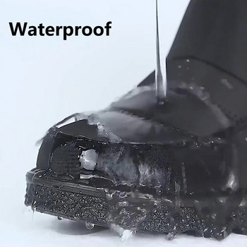 Rimocy Нехлъзгащи се водоустойчиви зимни ботуши за жени 2023 Дебели плюшени зимни ботуши на глезена Дамски обувки на платформа Топли обувки с памучна подплата