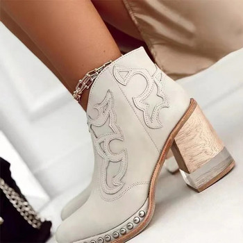 2022 Дамски боти до глезена Нови парти обувки Дамски Mujer Дамски обувки с нисък ток Британски дизайн Къси ботуши Дамски Zapatos Mujer