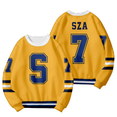 SZA JERSEY SOS naujas albumas Merch beisbolo striukė Moteriška Vyriška striukė Viršutinė striukė Gatvės apranga Hiphopo koledžo beisbolo uniforma