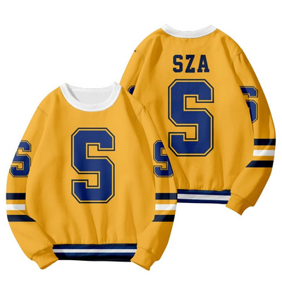 SZA JERSEY SOS naujas albumas Merch beisbolo striukė Moteriška Vyriška striukė Viršutinė striukė Gatvės apranga Hiphopo koledžo beisbolo uniforma