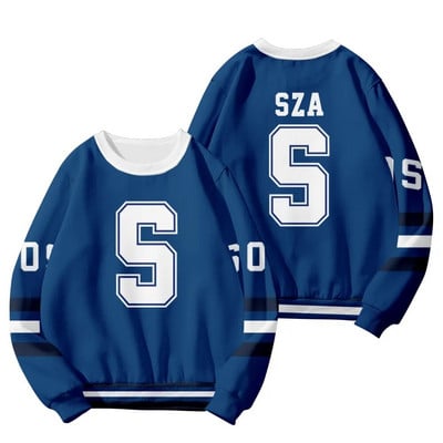 SZA JERSEY SOS naujas albumas Merch beisbolo striukė Moteriška Vyriška striukė Viršutinė striukė Gatvės apranga Hiphopo koledžo beisbolo uniforma