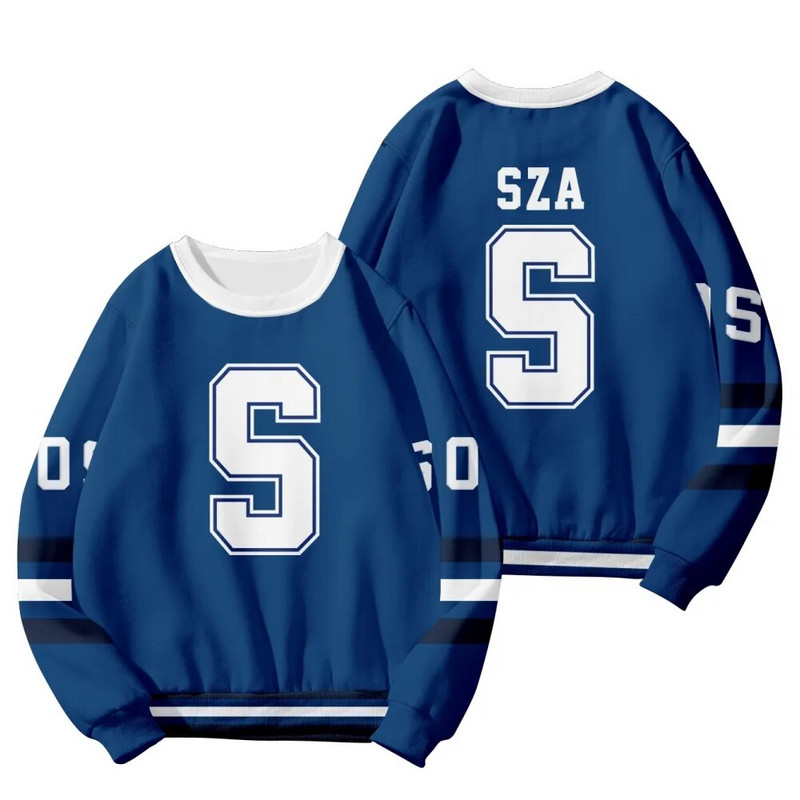 SZA JERSEY SOS naujas albumas Merch beisbolo striukė Moteriška Vyriška striukė Viršutinė striukė Gatvės apranga Hiphopo koledžo beisbolo uniforma
