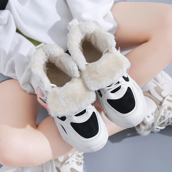 Зимни дамски топли кецове на платформа ботуши за сняг боти до глезена дамски каузални плюшени обувки памучни дамски ботуши Zapatos Mujer