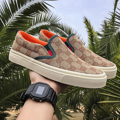 Νέα παπούτσια από καμβά σκακιέρας για γυναίκες Casual αθλητικά παπούτσια Γυναικεία παπούτσια περπατήματος Slip on loafers αθλητικά παπούτσια Καλάθια Femme Compensées