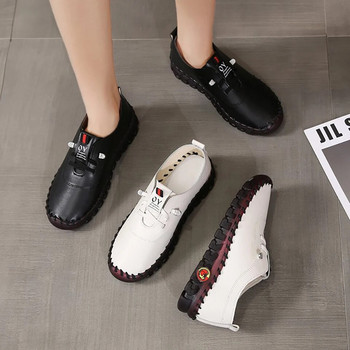 Маратонки Дамски обувки Мокасини с връзки Кожени плоски нови пролет 2023 Ежедневни удобни обувки за мама Mujer Zapatos Chaussure Femme