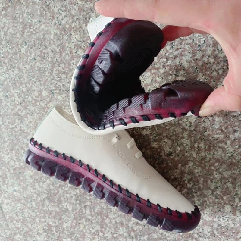 Αθλητικά παπούτσια Γυναικεία παπούτσια Loafers Lace Up Δερμάτινο Flat Νέα Άνοιξη 2023 Casual άνετα παπούτσι μαμά Mujer Zapatos Chaussure Femme