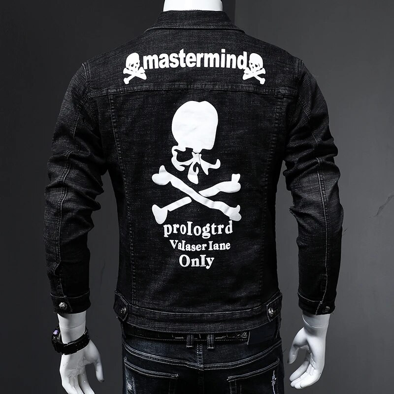 Moderna, pilnīgi jauna, izšūta, ziedu džinsa jaka vīriešu jaunatnei ar garām piedurknēm, personības apdruka, korejiešu jaka, moderns mētelis vīriešiem