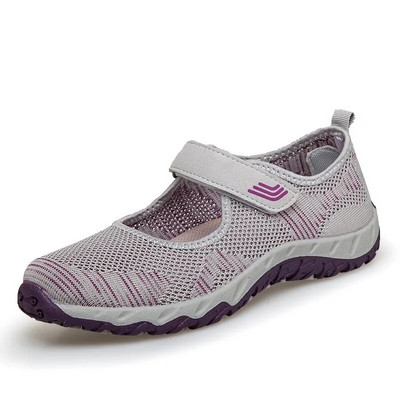 Αντιολισθητικά Soft Mom Sneakers 2022 Summer Mesh Travel Casual Παπούτσια για Γυναικεία Άνετα Ελαφρά επίπεδα αθλητικά παπούτσια