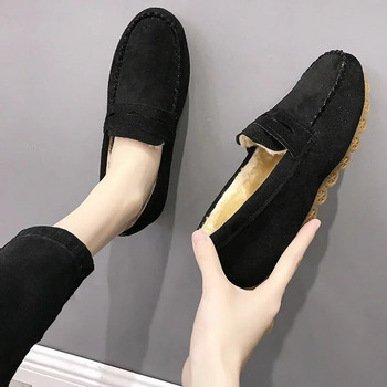 2023 Χειμερινά γυναικεία παπούτσια Άνετα φλατ μοκασίνια Κοντό κοπάδι ράψιμο casual γυναικεία αντιολισθητικά, ζεστά γυναικεία loafers Oxford