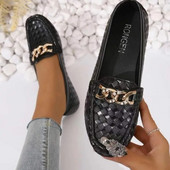 2023 Vodeni valoviti uzorak Kopča lanac Ženske cipele za slobodno vrijeme Mekane mokasine za vožnju Mokasinke Ženske natikače Mama cipele Ravne cipele