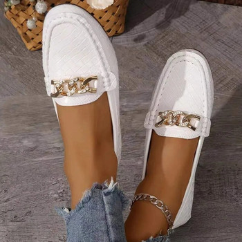 2023 Водна вълна с шарка на верига, катарама Дамски ежедневни обувки Меки мокасини за шофиране Мокасини Дамски приплъзващи се обувки Mama Обувки с равни обувки