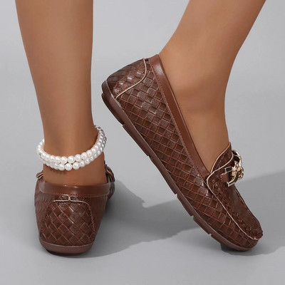 2023 Vodeni valoviti uzorak Kopča lanac Ženske cipele za slobodno vrijeme Mekane mokasine za vožnju Mokasinke Ženske natikače Mama cipele Ravne cipele