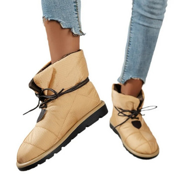 2023 Φθινοπωρινά νέα μποτάκια για γυναίκες αδιάβροχα, υφασμάτινα casual παπούτσια Comfort soft sole short boots Fashion Lace Up Βαμβακερά παπούτσια