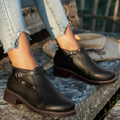 Naiste PU-nahast poolsaapad sügistalvised Briti stiilis paksud kontsad Naiste kingad pehmed, soojad lühikesed saapad, suures suuruses vabaaja saapad