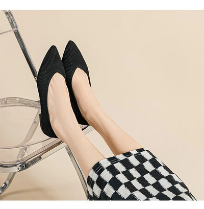 Moteriški vienspalviai plokščiapadžiai batai, laisvalaikio madingi, orui pralaidūs, neslystantys guminiai padai smailūs, patogūs nėščiųjų batai spyruokliniai