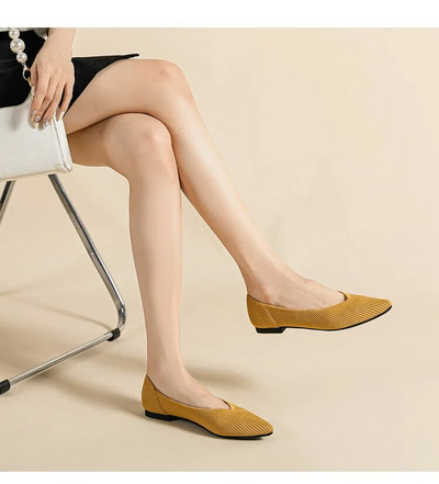 Moteriški vienspalviai plokščiapadžiai batai, laisvalaikio madingi, orui pralaidūs, neslystantys guminiai padai smailūs, patogūs nėščiųjų batai spyruokliniai