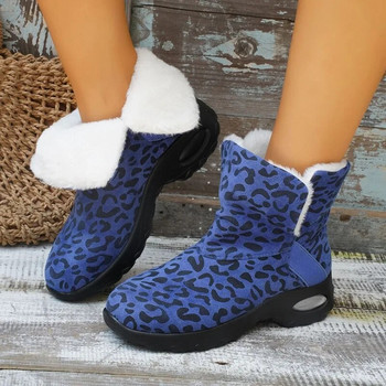 Памучни ботуши с дебела подметка за дамски зимни дамски обувки с топла козина, модни велурени ботуши против хлъзгане, памучни обувки с големи размери
