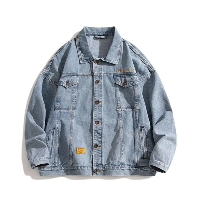 Denimmantel Uus kevadsügis Retro välirõivad Mood pikkade varrukatega vabaaja teksamantel Naiste avarad mantlid Suur jope