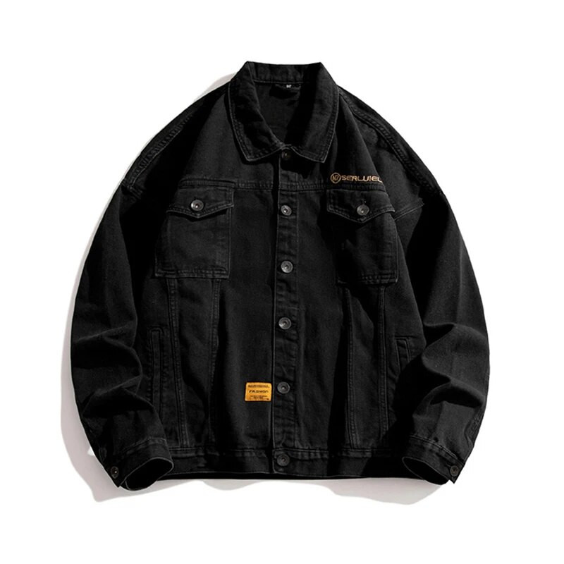 Denimmantel Uus kevadsügis Retro välirõivad Mood pikkade varrukatega vabaaja teksamantel Naiste avarad mantlid Suur jope