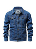 Kevadsuvi, uus 2023. aasta teksapüksid, meeste puhtast puuvillast butiik, sinine must meeste vabaaja teksajakk Kauboi õhuke pikkade varrukatega mantel