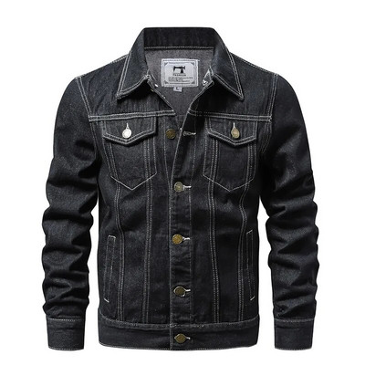 Kevadsuvi, uus 2023. aasta teksapüksid, meeste puhtast puuvillast butiik, sinine must meeste vabaaja teksajakk Kauboi õhuke pikkade varrukatega mantel